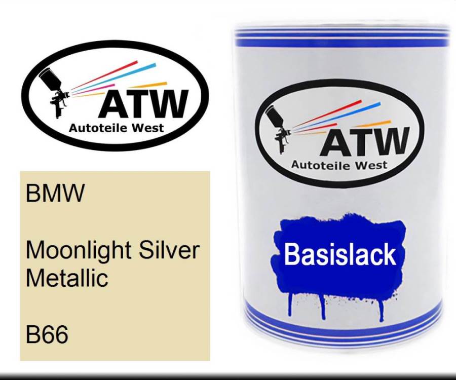 BMW, Moonlight Silver Metallic, B66: 500ml Lackdose, von ATW Autoteile West.